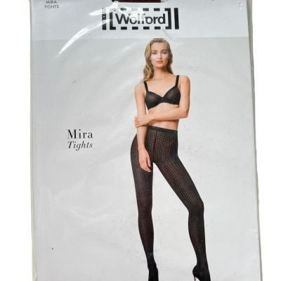 Wolford Mira Tights Size XS New Merlot Patterned Mini Polka Dots