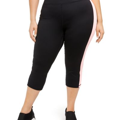 Ideology Womens Plus Size Colorblocked Cropped Leggings-1X,Spring Tulip Op