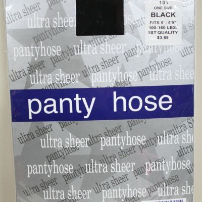 Lot of 3 Ultra Sheer Black Pantyhose Fits 5’-5’9” 100-160 Lbc 100perc Nylon