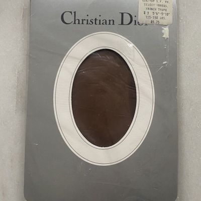 New Old Stock Christian Dior French Taupe Tan Control Top Pantyhose Size 3