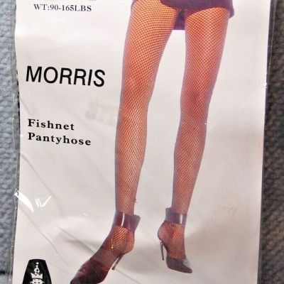 MORRIS Women Black 90-165 Lbs Fishnet Pantyhose Steam Punk Costume Halloween NEW