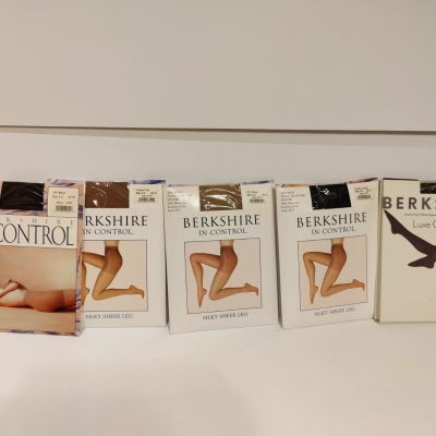 Berkshire Lot of 5 Pairs Pantyhose In Box Various Colors Size 3-4