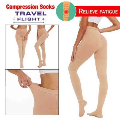 1 Pair Ladies Women Medium Weight Compression Pantyhose 20-30mmHg Support Tights