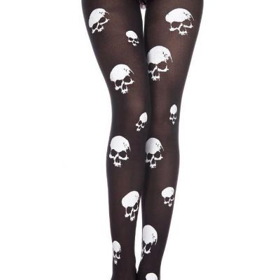 sexy MUSIC LEGS opaque SKULLS bone SKELETON halloween PANTYHOSE tights STOCKINGS