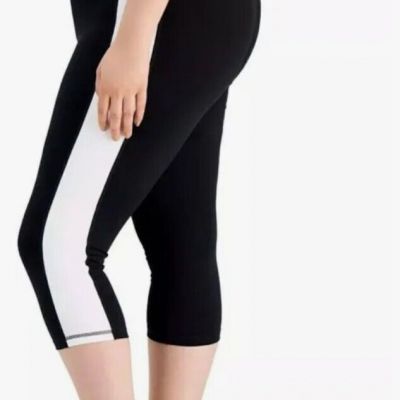 ID Ideology Women's  Leggings Essentials Plus Size Color blocked Black&white 2X