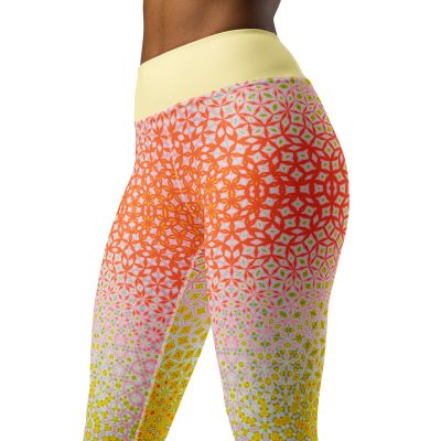 Ombre Creamsicle Leggings - Orange Yellow White Gradient Women Workout Yoga Pant