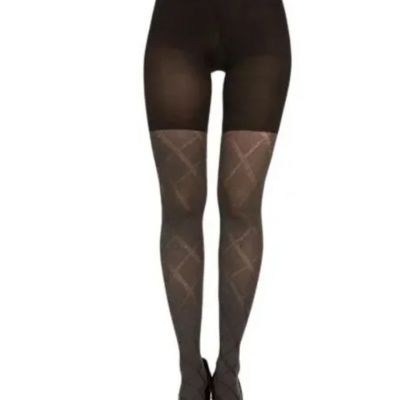 SPANX LOVE YOUR ASSETS Black Diamond REVERSIBLE SHAPING TIGHTS Size 4 BLACK LRG