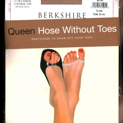 Berkshire Ultra Sheer Hose Without Toes Control Top Pantyhose 3X-4X Nude 5111