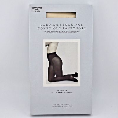 Swedish Stockings Conscious Pantyhose Size XL OLIVIA Premium Tights Ivory 60 Den