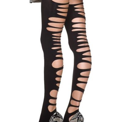 Spandex Big Ripped Opaque Stirrup Leggings