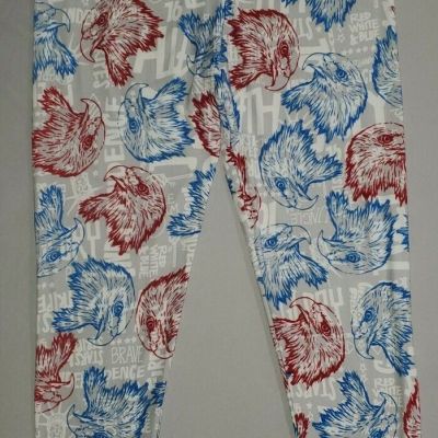 LuLaRoe RARE 4th Of July Bald Eagle Leggings Size TC Fireworks Freedom Liberty