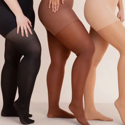 SHAPERMINT Empetua Solid Opaque Tights Control Top Pantyhose Large Choose Color