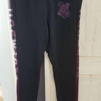 Harry Potter Hogwarts Women's Leggings Black Burgundy Athletic Yoga Pant Sz. S