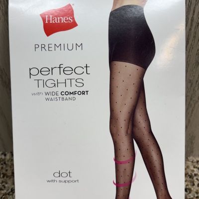 Hanes Premium Black Perfect Tights w/ Wide Comfort Waistband. Size: Large.