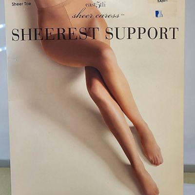 JC Penney East 5th Sheerest Support Control Top Pantyhose Sz Queen Tall Sand NOS