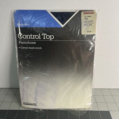 Montgomery Ward Vintage control top pantyhose, New, Navy size Tall, Chicago nylo