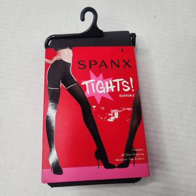 Spanx Reversible Hi-Waisted Tight-End Tights Body Shaping Opaque Black/Ch Size A