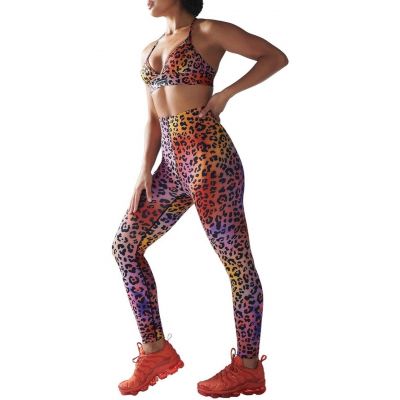 Savage X Fenty Hotline High Waist Rainbow Leopard Full Length Leggings Size 1X