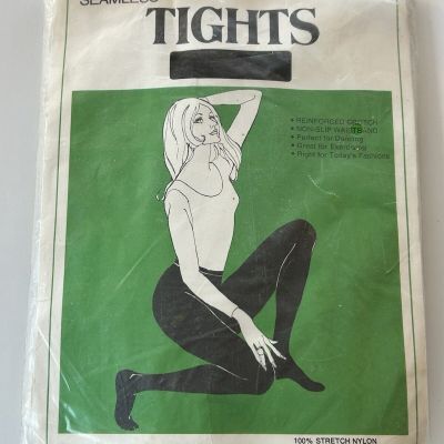 Vintage 1970s Seamless Tights by Hampshire, Small, Black, Unopened