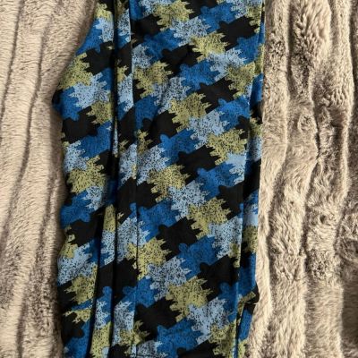 NWOT LuLaRoe ONE SIZE OS Leggings Puzzle Autism Black Blue Buttery Soft