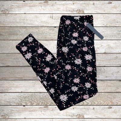 Women’s Leggings Depot Pink Black Floral Print Plus Size 3X-4X NWT Extra Stretch