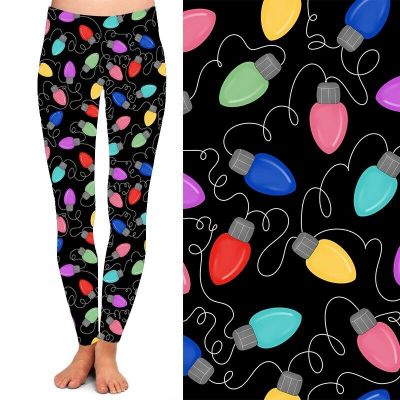 Christmas Lights Holiday Women's Leggings w/Pockets TC2 Extra Plus Size 20-24