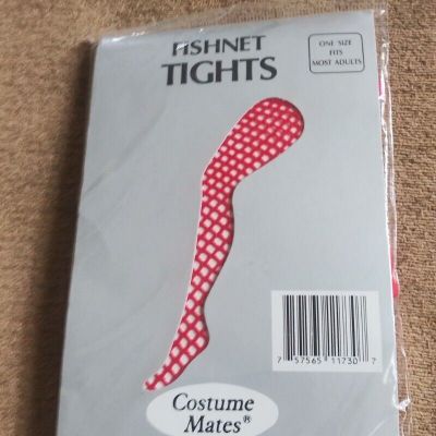 NIP~Costume Mates Red 100perc Stretch Nylon FISHNET TIGHTS size OSFM~SUPER SEXY~