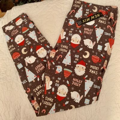 Extra Plus Size Santa Christmas  Leggings Fits Size 16-20 NWT