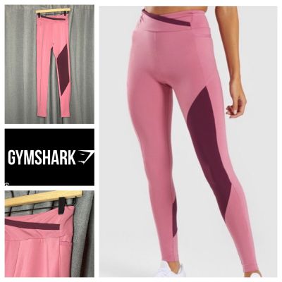 Gymshark Dusty Pink Asymmetric Crossover Workout Leggings Sz Medium