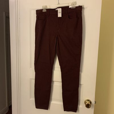 LOFT Maroon Soft 5 Pocket Style Leggings Sz 30/10 Retail $69.50 NWT