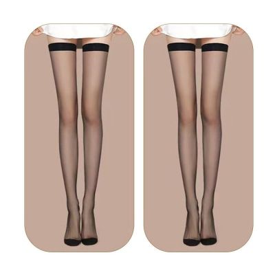 2 Pairs Solid Color Silk Socks Ultra Thin Thigh High Stockings  Women