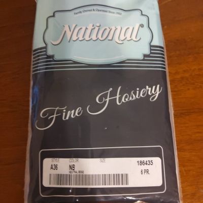 National Fine Hosiery Knee High Neutral  Beige  6 Pr. New  Unused  Factory...