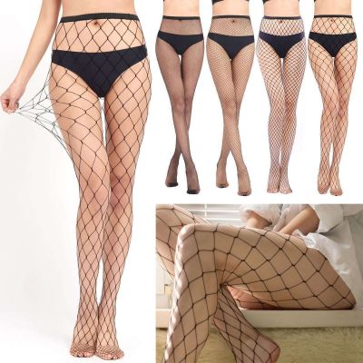 Womens High Waist Pantyhose Fishnet Stocking Mesh Tights Thigh High Socks