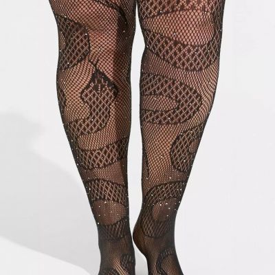 Torrid Snake Fishnet Tights NWT New 00/0X