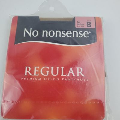 No Nonsense Regular Premium Nylon Pantyhose Reinforced Toe Tan 009 Size B