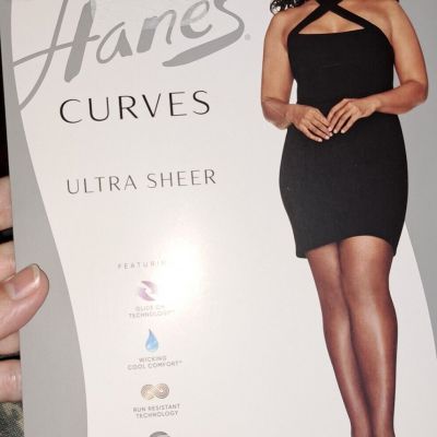 Hanes Pantyhose Curves Ultra Sheer Control Top 3x-4x