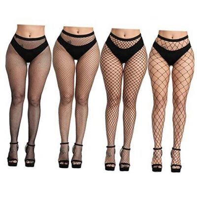 Fishnet Suspender Pantyhose Stockings Hight 4 Pair A: 4 Size Net Black Tights