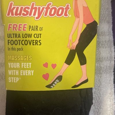 KushyFoot Footless Tights & Ultra Low Cut Foot Covers  Black M/T