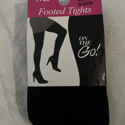 Footed Tights On The Go! Color: Black Size: QUEEN - 1 Pair Of Hosiery Brand New