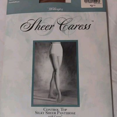 Worthington Pantyhose Sheer Caress Control Top Long Suntan 03 Vintage Nylons