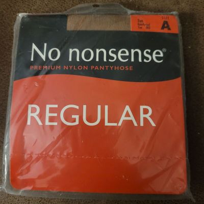 No Nonsense Pantyhose Regular Size A Tan Reinforced Toe 003 New In Package