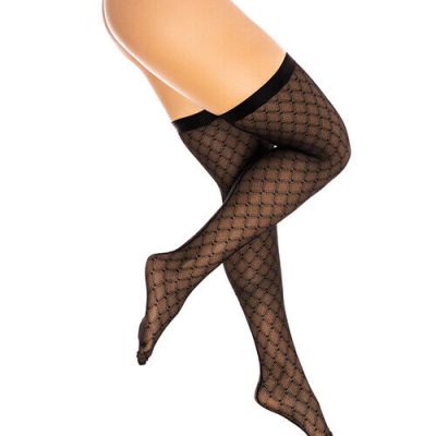 'diamond Mesh Thigh High Black S/m