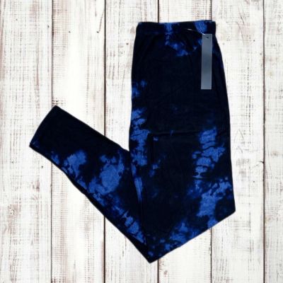 Women’s Leggings Plus Size 3X-4X NWT Tie Dye Blue Black Stretchy High Waist