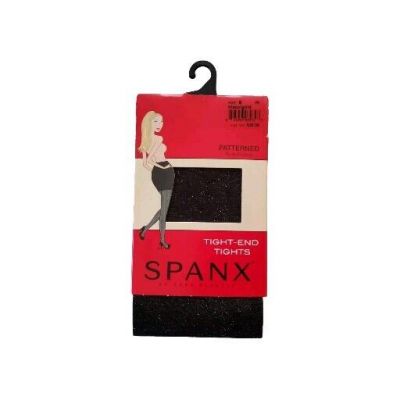 Spanx Tight End Body Shaping Tights Size B Patterned Black and Gold Shimmer