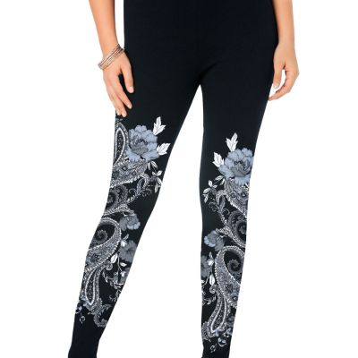 Roaman's Women's Plus Size Placement-Print Legging