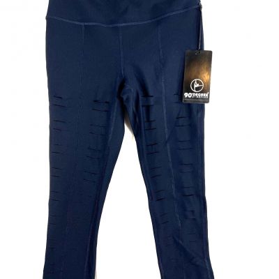 90 Degree Reflex Women's MEDIUM STORMY NIGHT Blue Vented Slash Leggings CS67430