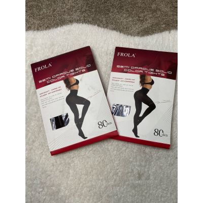 New Frola Semi Opaque Solid Color Tights Size XXL 2 Pack