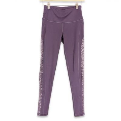 VS Sport Leopard Inset Leggings XS Purple Workout Lounge Legging Pants