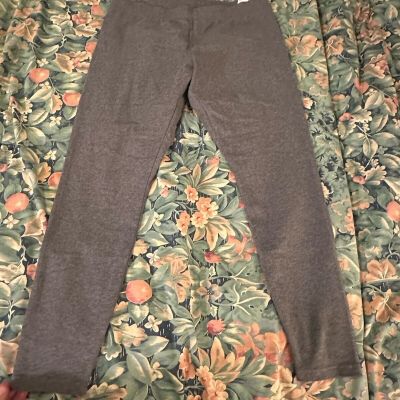 LL Bean Medium Knit Pull On Pants Leggings Gray Lounge Yoga Soft Ankle Petite ?