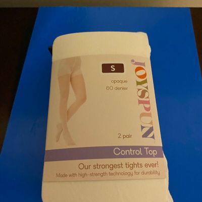 NEW WOMEN'S SIZE SMALL JOYSPUN 2 PACK WHITE /CHINO OPAQUE TIGHTS 60 DENIER